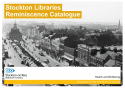 Stockton Libraries Reminiscence Catalogue