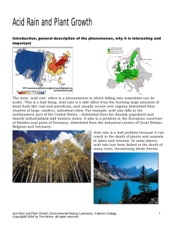 Acid Rain and Plant Growth