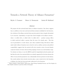 Towards a Network Theory of Alliance Formation - UNC