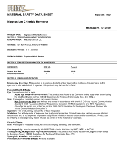 Magnesium Chloride Remover