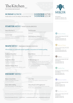 2 cOURSe &pound;17.95 3 cOURSe &pound;21.50 SUndaY