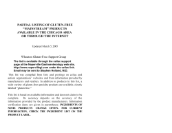 PARTIAL LISTING OF GLUTEN-FREE