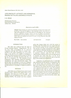 anti-fertility activity and hormonal profile of trans