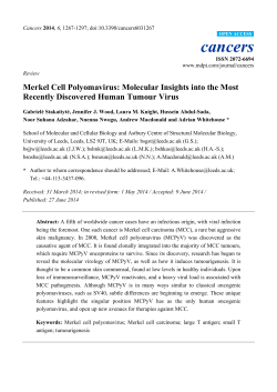Merkel Cell Polyomavirus: Molecular Insights into the Most Recently