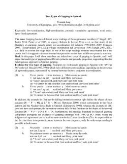 Two types of gapping in Spanish