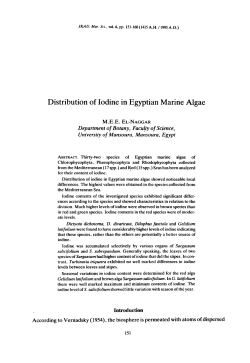 Distribution of Iodine in Egyptian Marine Algae
