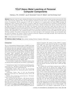 TCLP Heavy Metal Leaching of Personal Computer Components