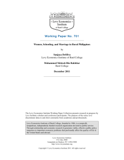 Women, Schooling, and Marriage in Rural Philippines