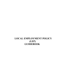 local employment policy (lep) guidebook