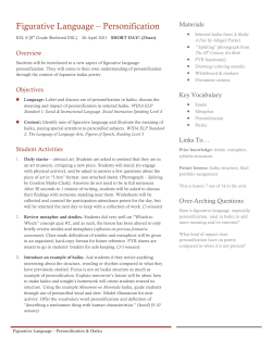 Figurative Language &ndash; Personification