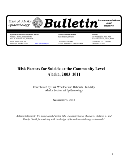 Risk Factors for Suicide at the Community Level