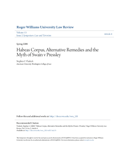 Habeas Corpus, Alternative Remedies and the Myth