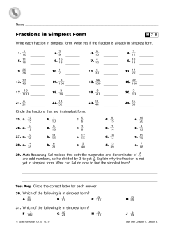 H7-8 Fractions in Simplest Form (p. 231)