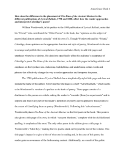 Anna Grace Clark 1 How does the difference in the placement of