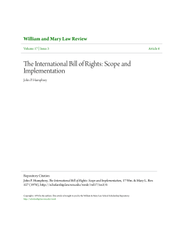 The International Bill of Rights: Scope and Implementation