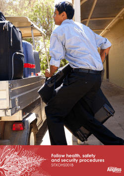 SITXOHS001B Follow health, safety and security procedures