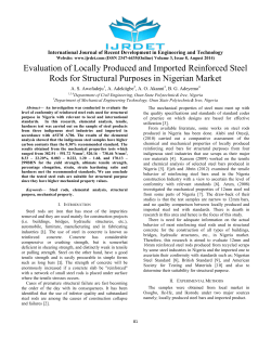 Evaluation of Locally Produced and Imported Reinforced Steel Rods