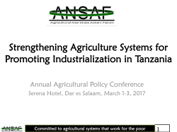 Strengthening Agriculture Systems for Promoting Industrialization in
