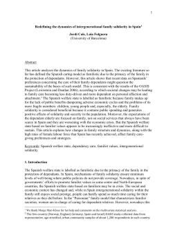 The changing nature of the generational contract in Spain as an