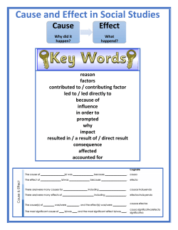 Cause and Effect in Social Studies