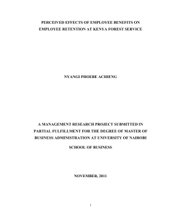 Perceived Effects Of Employee Benefits On