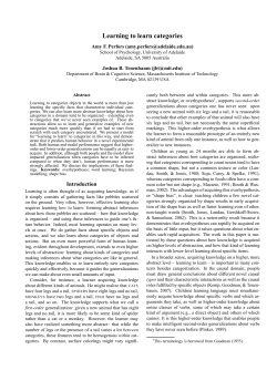 Learning to learn categories