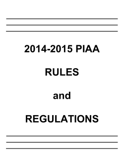 2014-2015 PIAA RULES and REGULATIONS - Bellwood