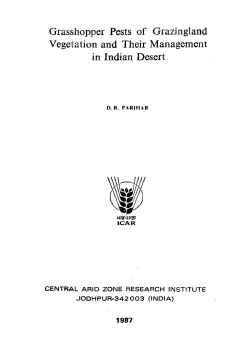 Grasshopper Pests of Grazingland Vegetation and Their