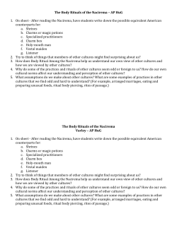 The Body Rituals of the Nacirema AP HuG