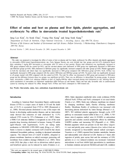 Effect of onion and beet on plasma and liver lipids, platelet