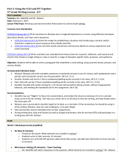 Part 2: Using the CCLS and FfT Together 5th Grade Writing Lesson