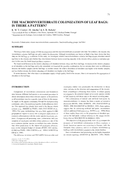 the macroinvertebrate colonization of leaf bags: is there