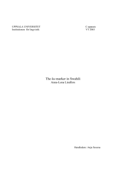 The ku-marker in Swahili - Institutionen f&ouml;r lingvistik och filologi