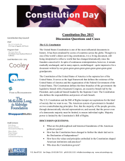 Constitution Day 2013 Discussion Questions and Cases