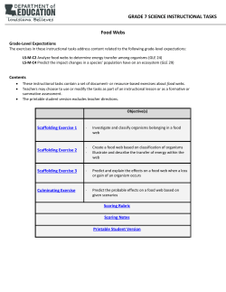 Task - Science - Grade 7 - Food Webs PDF