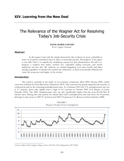The Relevance of the Wagner Act for Resolving Today`s Job