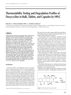 Thermostability Testing and Degradation Profiles of Doxycycline in