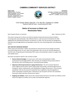 Notice of Rate Increase - March 1, 2017