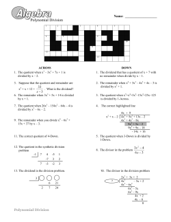 Polynomial Division