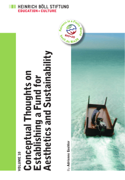 Conceptual Thoughts on Establishing a Fund for Aesthetics and