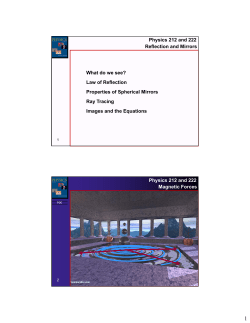 Physics 212 and 222 Reflection and Mirrors What do we see? Law