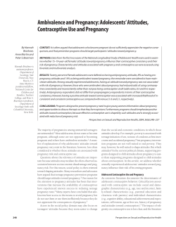 Ambivalence and Pregnancy:Adolescents`Attitudes
