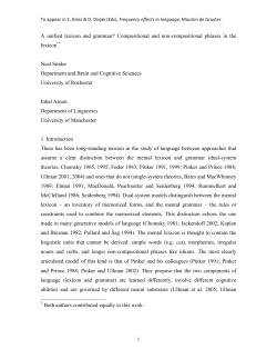 Compositional and non-compositional phrases in the lexicon