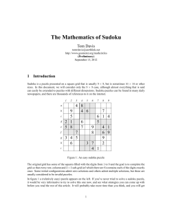 The Mathematics of Sudoku