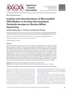 Isolation and Characterization of Microsatellite DNA Markers in the
