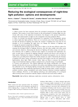 REVIEW: Reducing the ecological consequences of nighttime light