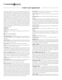 Credit Card Agreement - CommunityAmerica Credit Union