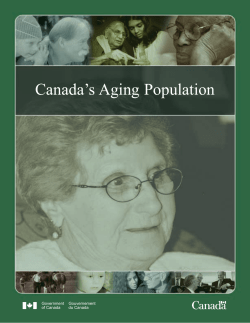 Canada`s Aging Population - Publications du gouvernement du