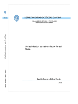 DEPARTAMENTO DE CI&Ecirc;NCIAS DA VIDA Soil salinization as a