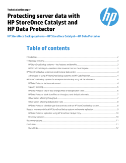 Protecting server data with HP StoreOnce Catalyst